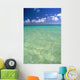 Calm Turquoise Ocean With Sandy Bottom Blue Sky And Clouds Wall Mural