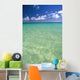 Calm Turquoise Ocean With Sandy Bottom Blue Sky And Clouds Wall Mural