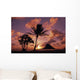 Mokoli'i Island At Sunrise Palm Tree Foreground Wall Mural