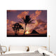 Mokoli'i Island At Sunrise Palm Tree Foreground Wall Mural