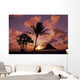 Mokoli'i Island At Sunrise Palm Tree Foreground Wall Mural
