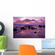 Hawaii, Molokai, West Shore Sunset On Horizon View From Shoreline Wall Mural