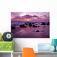 Hawaii, Molokai, West Shore Sunset On Horizon View From Shoreline Wall Mural