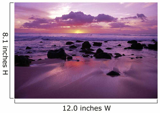 Hawaii, Molokai, West Shore Sunset On Horizon View From Shoreline Wall Mural