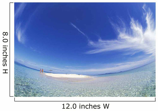 Wide Angle Couple Walk Small Sand Island Wall Mural