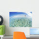 Hold Hands Blue Sky Turquoise Ocean Snorkel Gear Wide Angle View Wall Mural