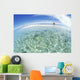 Hold Hands Blue Sky Turquoise Ocean Snorkel Gear Wide Angle View Wall Mural
