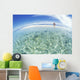 Hold Hands Blue Sky Turquoise Ocean Snorkel Gear Wide Angle View Wall Mural