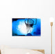 A basketball is coming down through net Wall Mural