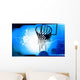 A basketball is coming down through net Wall Mural
