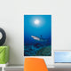 Thailand, Silvertip Shark Over Reef, Sunburst Wall Mural