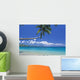 Fiji, Kadavu Island, Palm Tree Stretched Over Turquoise Coastline Wall Mural