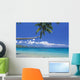 Fiji, Kadavu Island, Palm Tree Stretched Over Turquoise Coastline Wall Mural