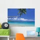 Fiji, Kadavu Island, Palm Tree Stretched Over Turquoise Coastline Wall Mural
