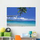 Fiji, Kadavu Island, Palm Tree Stretched Over Turquoise Coastline Wall Mural