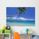 Fiji, Kadavu Island, Palm Tree Stretched Over Turquoise Coastline Wall Mural