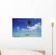 French Polynesia, Bora Bora, Palm Tree Over Turquoise Water Shadows Wall Mural