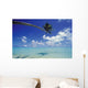 French Polynesia, Bora Bora, Palm Tree Over Turquoise Water Shadows Wall Mural