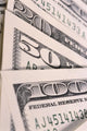 Close-Up Detail of 100, 50 And 20 Dollar Bill Wall Mural