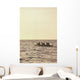 Paddlers Silhouetted On Ocean Wall Mural