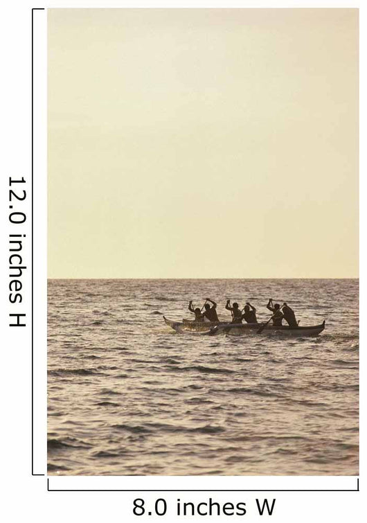 Paddlers Silhouetted On Ocean Wall Mural