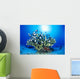 Hawaiian Reef Scene With Antler Coral And Reef Fish, Sunburst Wall Mural