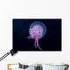 Hawaii, Pink Jellyfish Close-Up In Black Ocean Background Wall Mural