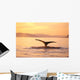 Alaska, Frederick Sound, Humpback Whale Fluke At Sunset Wall Mural