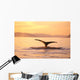 Alaska, Frederick Sound, Humpback Whale Fluke At Sunset Wall Mural