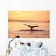 Alaska, Frederick Sound, Humpback Whale Fluke At Sunset Wall Mural