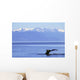 Humpback Whale Fluke With Snowcapped Mountains Background Wall Mural