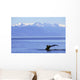 Humpback Whale Fluke With Snowcapped Mountains Background Wall Mural
