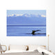 Humpback Whale Fluke With Snowcapped Mountains Background Wall Mural
