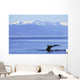 Humpback Whale Fluke With Snowcapped Mountains Background Wall Mural