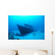 Hawaii, Maui, Kihei, Front View Of St Anthony Wreck In Deep Blue Water Wall Mural