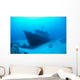 Hawaii, Maui, Kihei, Front View Of St Anthony Wreck In Deep Blue Water Wall Mural