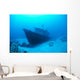 Hawaii, Maui, Kihei, Front View Of St Anthony Wreck In Deep Blue Water Wall Mural