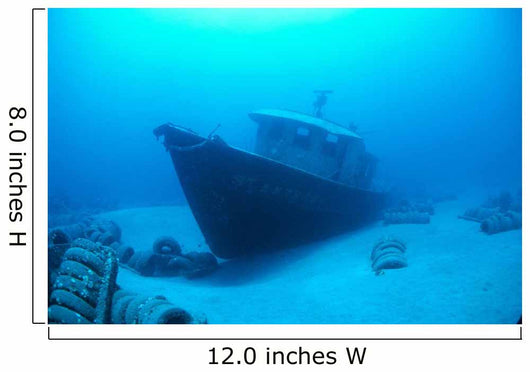 Hawaii, Maui, Kihei, Front View Of St Anthony Wreck In Deep Blue Water Wall Mural