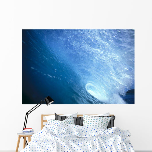 Close-Up Inside The Tube, Wave Curls Over Wall Mural
