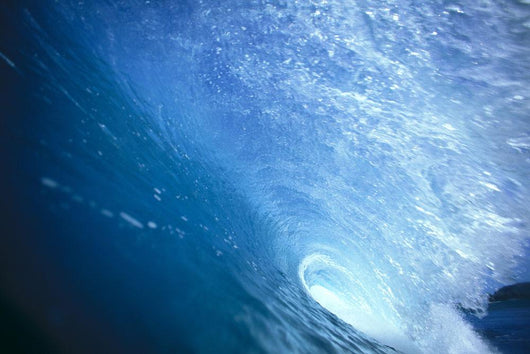 Close-Up Inside The Tube, Wave Curls Over Wall Mural