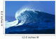 Side Angled View Of Big Blue Wave Curling With Spray, Blue Skies Wall Mural