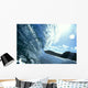 Translucent Curling Blue Wave Backlit Wall Mural