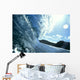 Translucent Curling Blue Wave Backlit Wall Mural