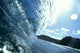 Translucent Curling Blue Wave Backlit Wall Mural