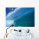 Front View Of Aqua Wave, Tube, Blue Sky, Glassy And Flat Wall Mural