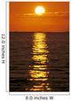 Sunset Reflections On Dark Ocean Water, Sun Ball In Orange Sky Wall Mural