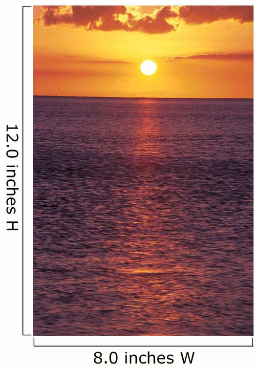 Sunset With Orange Sky Over Ocean Purple Surface With Reflections Wall Mural