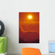 Glowing Yellow Sun Ball, Bright Orange Sunset Wall Mural