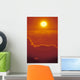 Glowing Yellow Sun Ball, Bright Orange Sunset Wall Mural