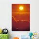Glowing Yellow Sun Ball, Bright Orange Sunset Wall Mural
